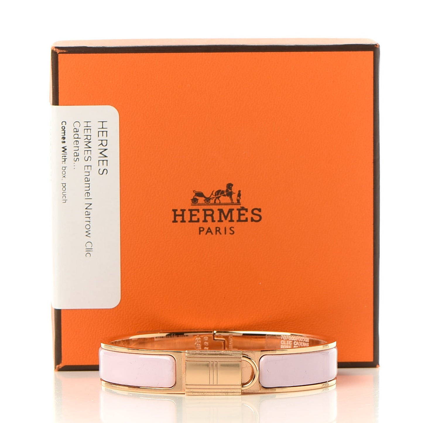 Enamel Narrow Clic Cadenas Bracelet GM Rose Dragee