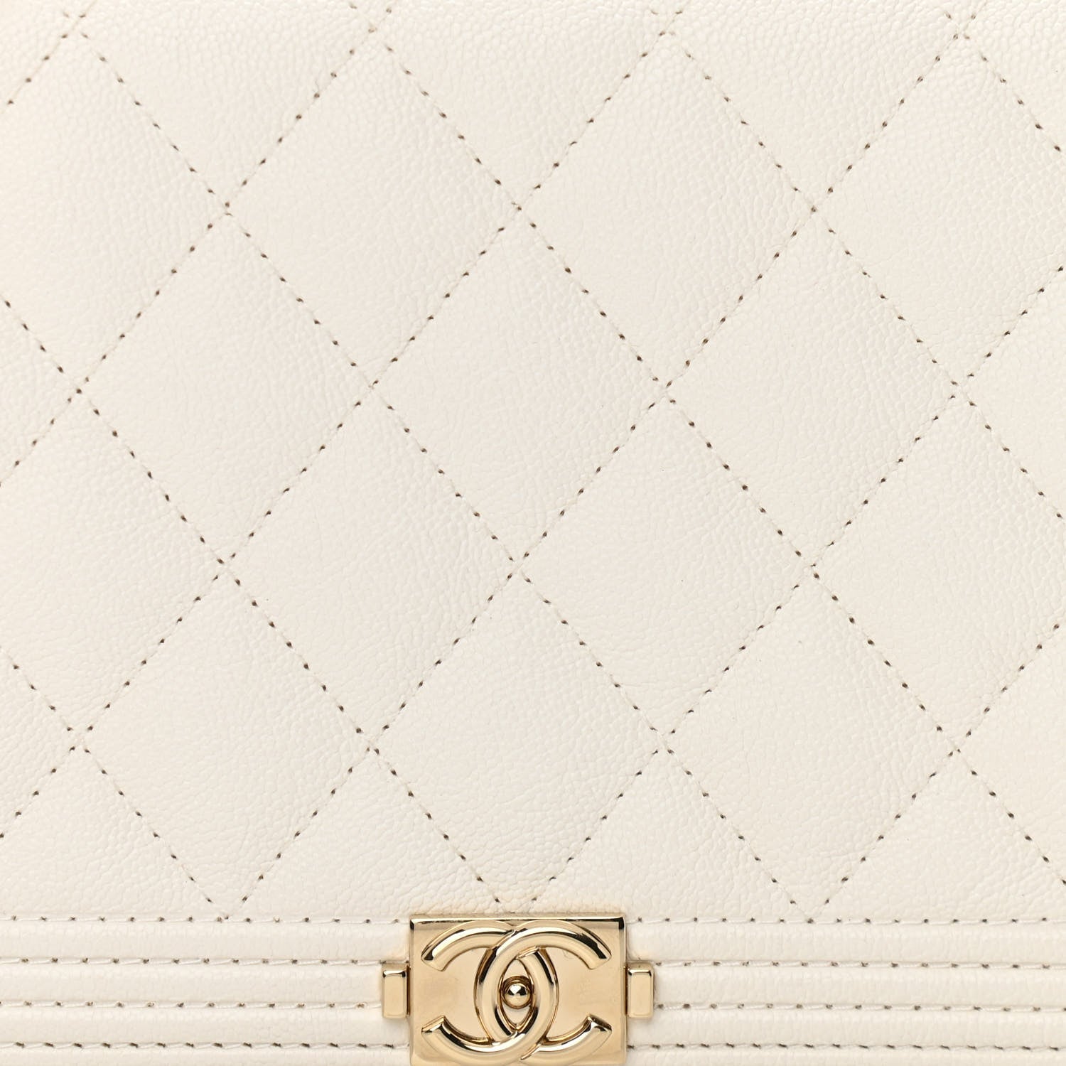 Chanel Caviar Quilted Boy Wallet On Chain WOC White 9 of 12