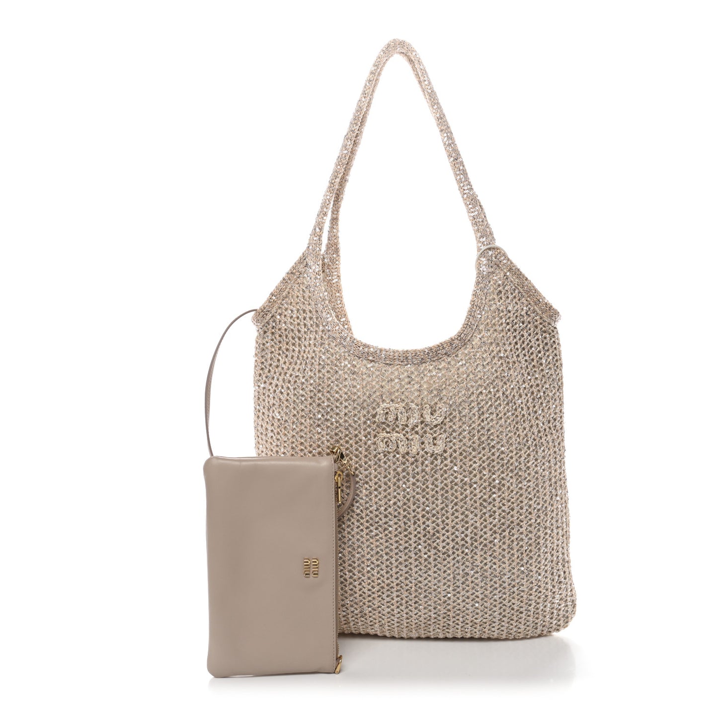 Sequin Mesh Ivy Bag Cipria