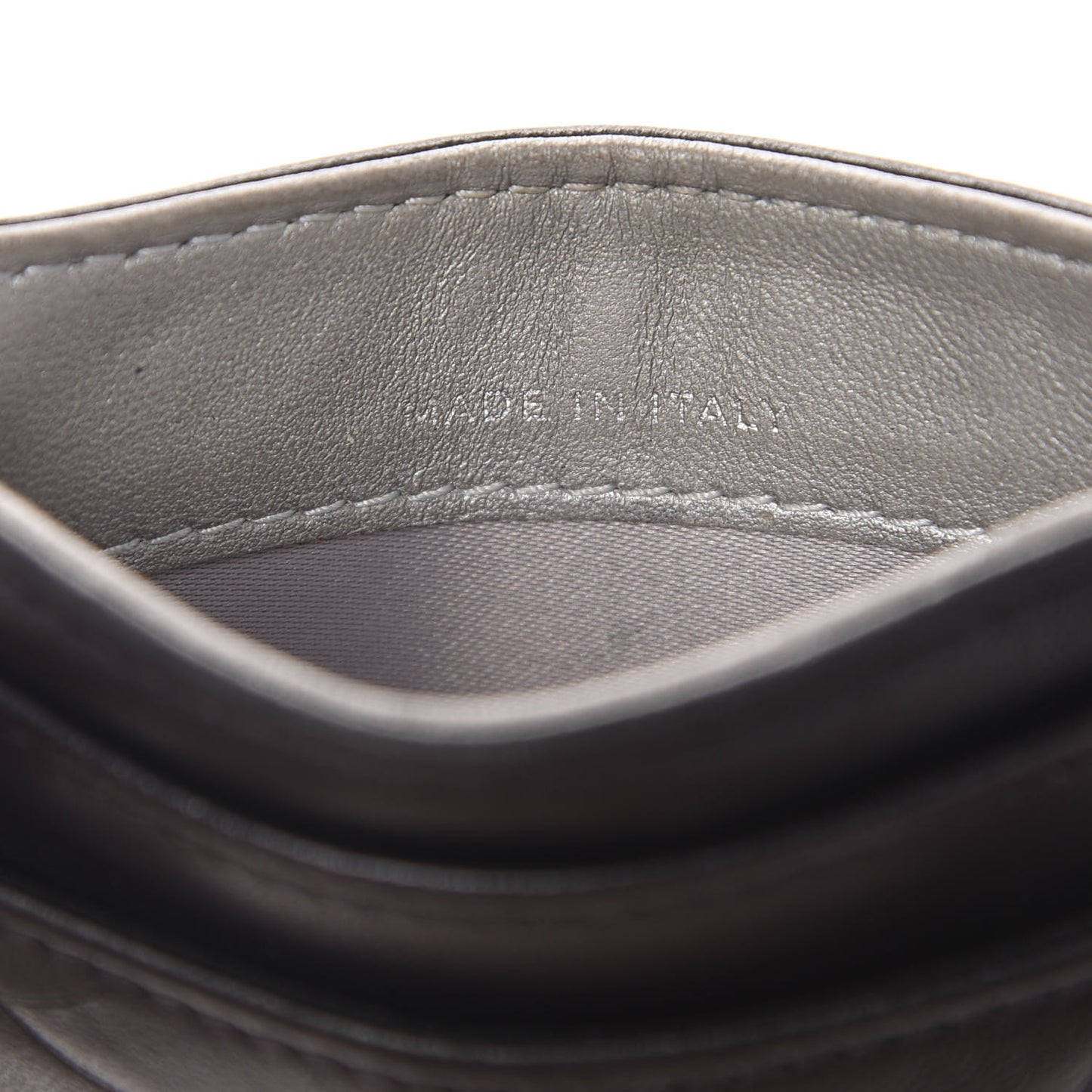 Lambskin Camellia Embossed Card Holder Black