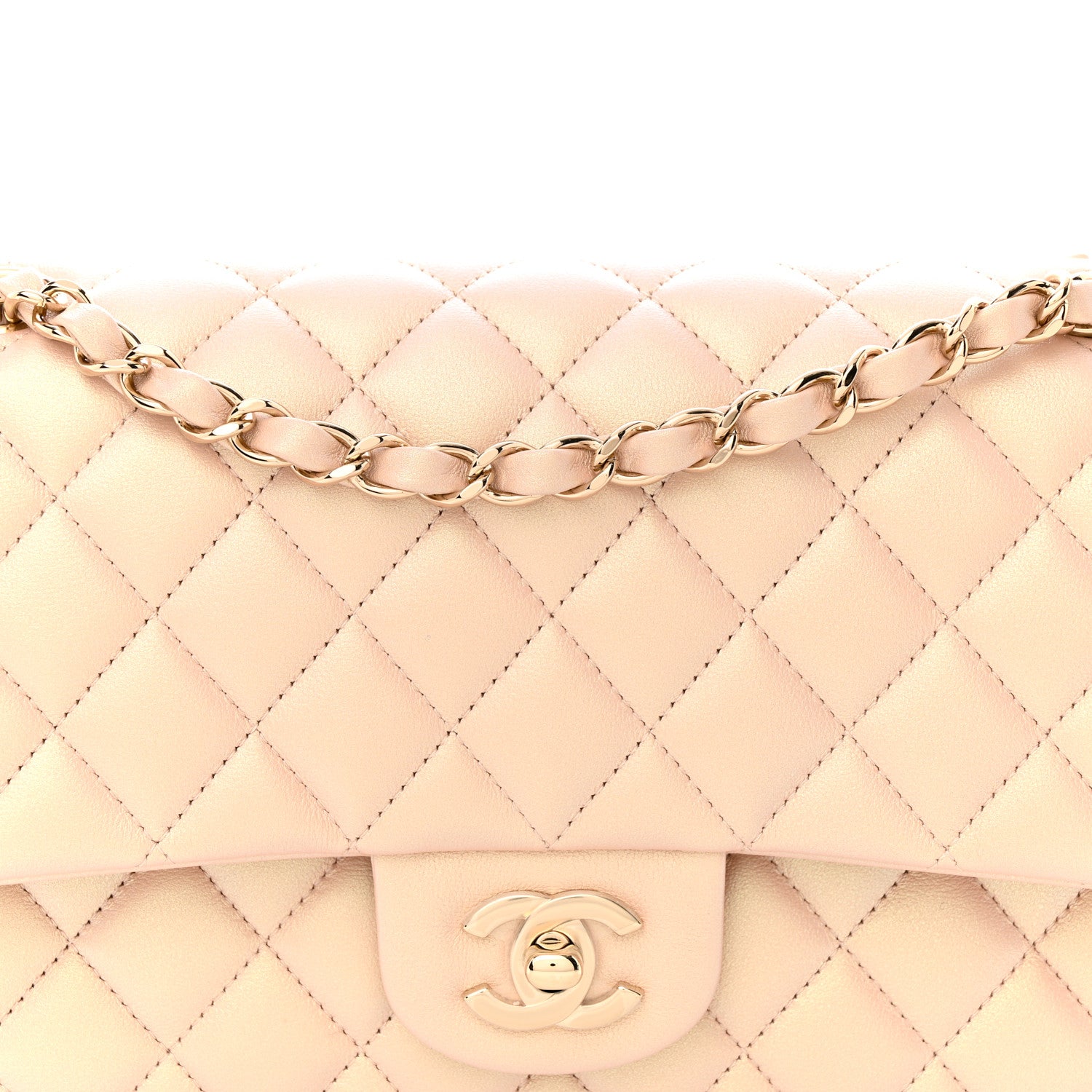 Chanel Iridescent Calfskin Quilted Medium Double Flap Beige 8 of 11