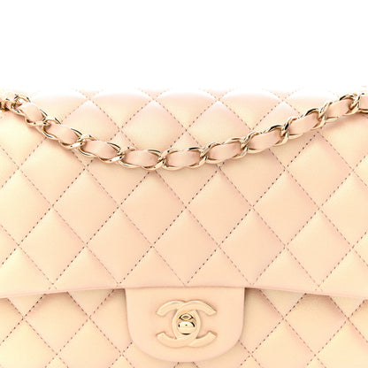 Chanel Iridescent Calfskin Quilted Medium Double Flap Beige 8 of 11