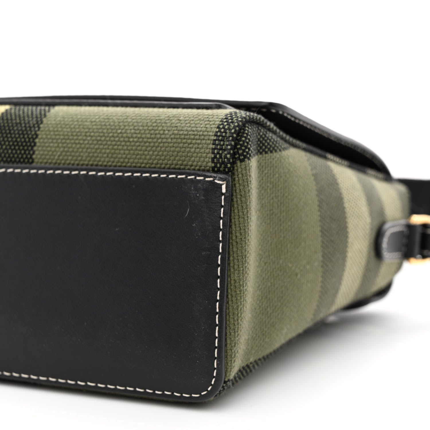 Burberry Calfskin Tartan Note Crossbody Bag Military Green 9 of 9
