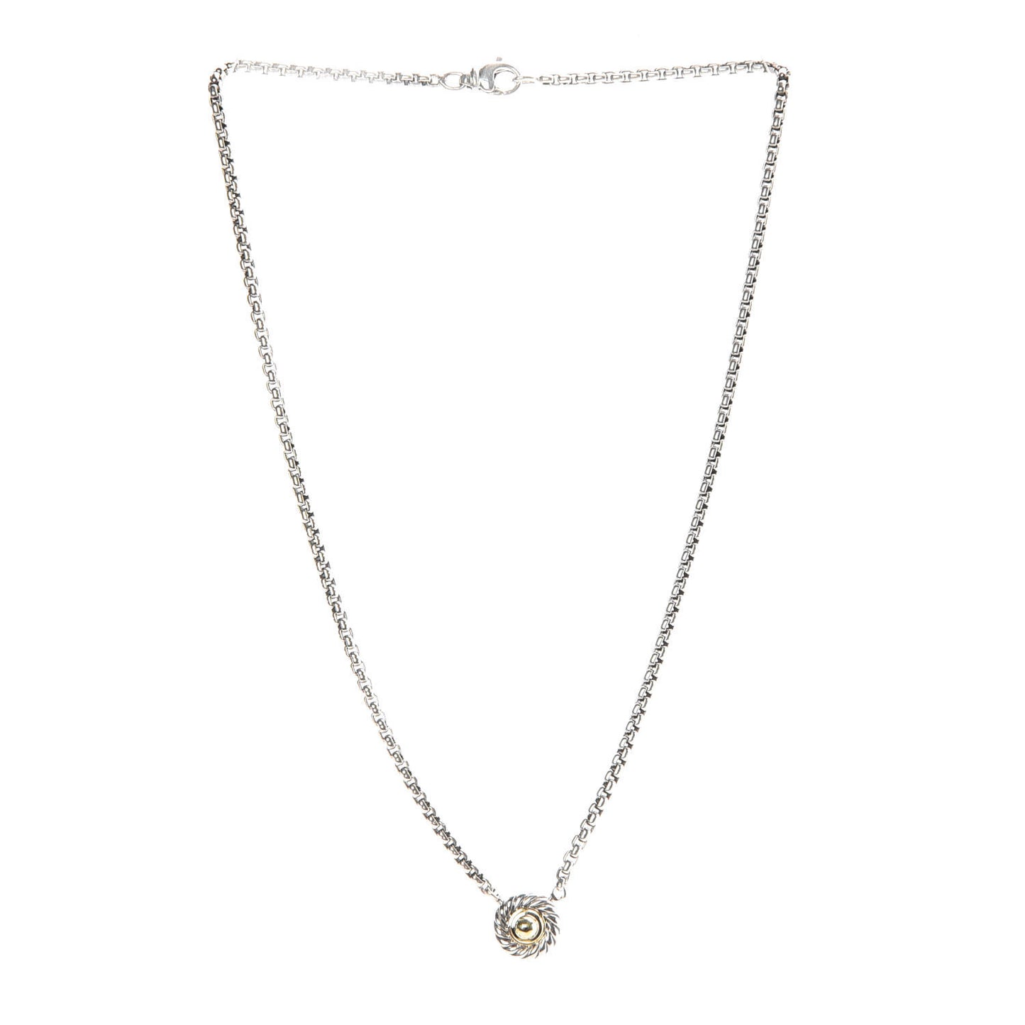 Sterling Silver 14K Yellow Gold Cookie Pendant Necklace