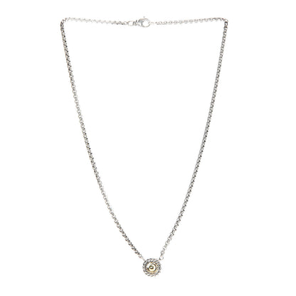 David Yurman Sterling Silver 14K Yellow Gold Cookie Pendant Necklace 3 of 5
