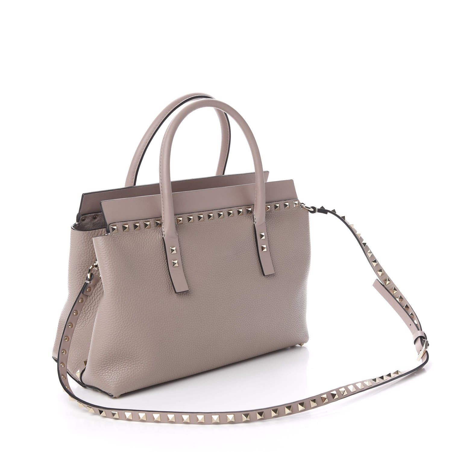Valentino Garavani Grained Calfskin Rockstud Tote Poudre 3 of 9