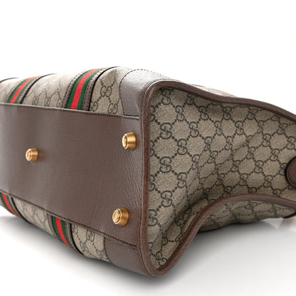 Gucci Soft GG Supreme Monogram Web Large Duffle Bag Beige New Acero Crop 9 of 9