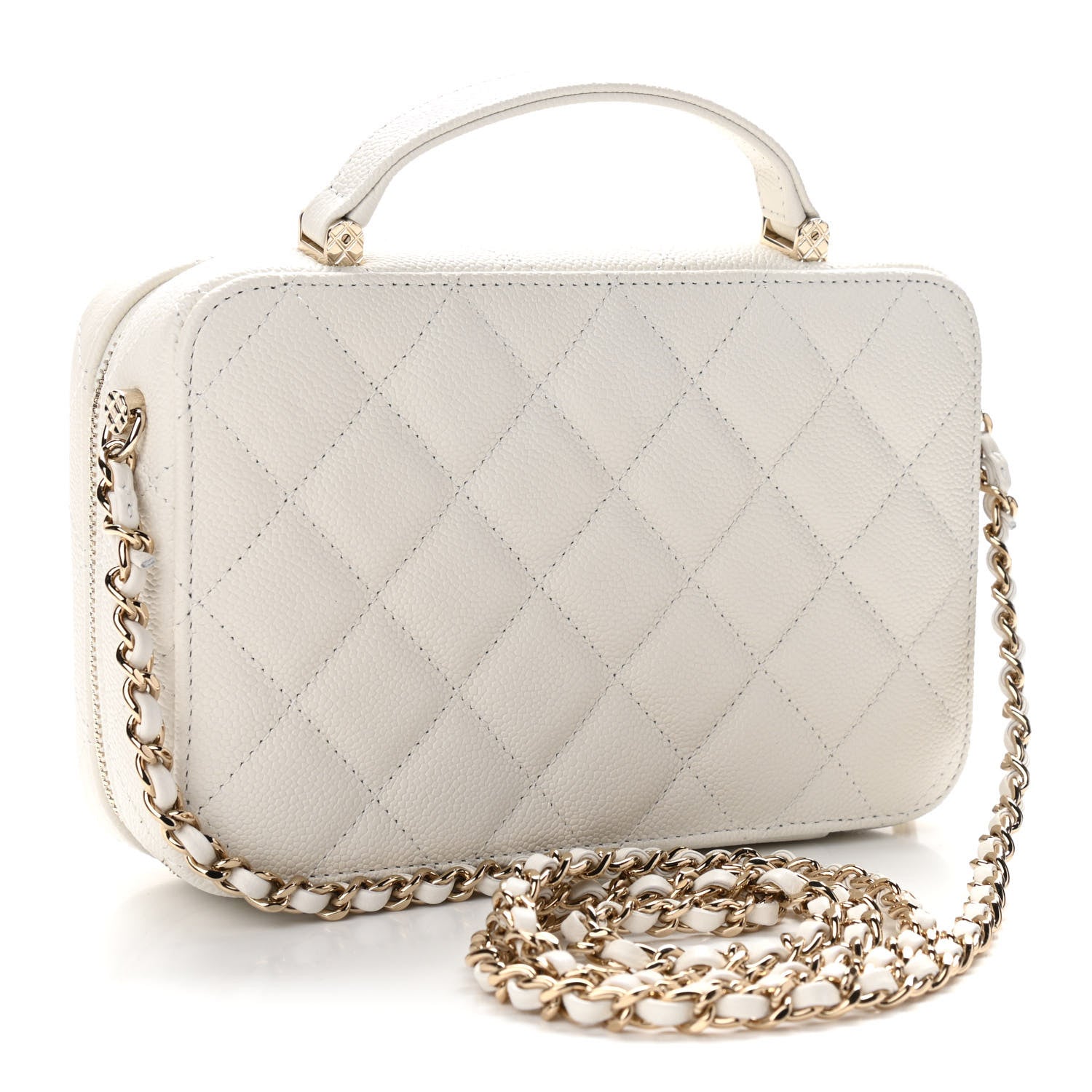 Chanel Caviar Quilted Vanity Case White 3 of 11