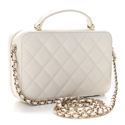 Chanel Caviar Quilted Vanity Case White 3 of 11