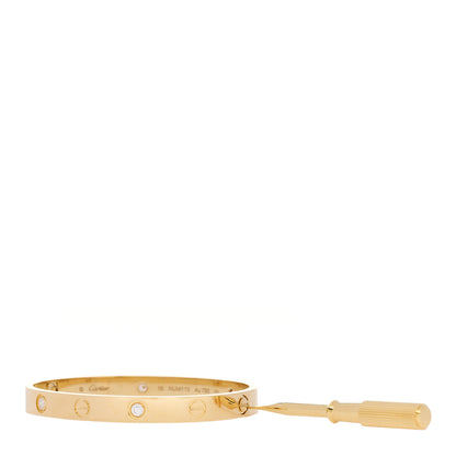 Cartier 18K Yellow Gold 4 Diamond LOVE Bracelet 16 4 of 11