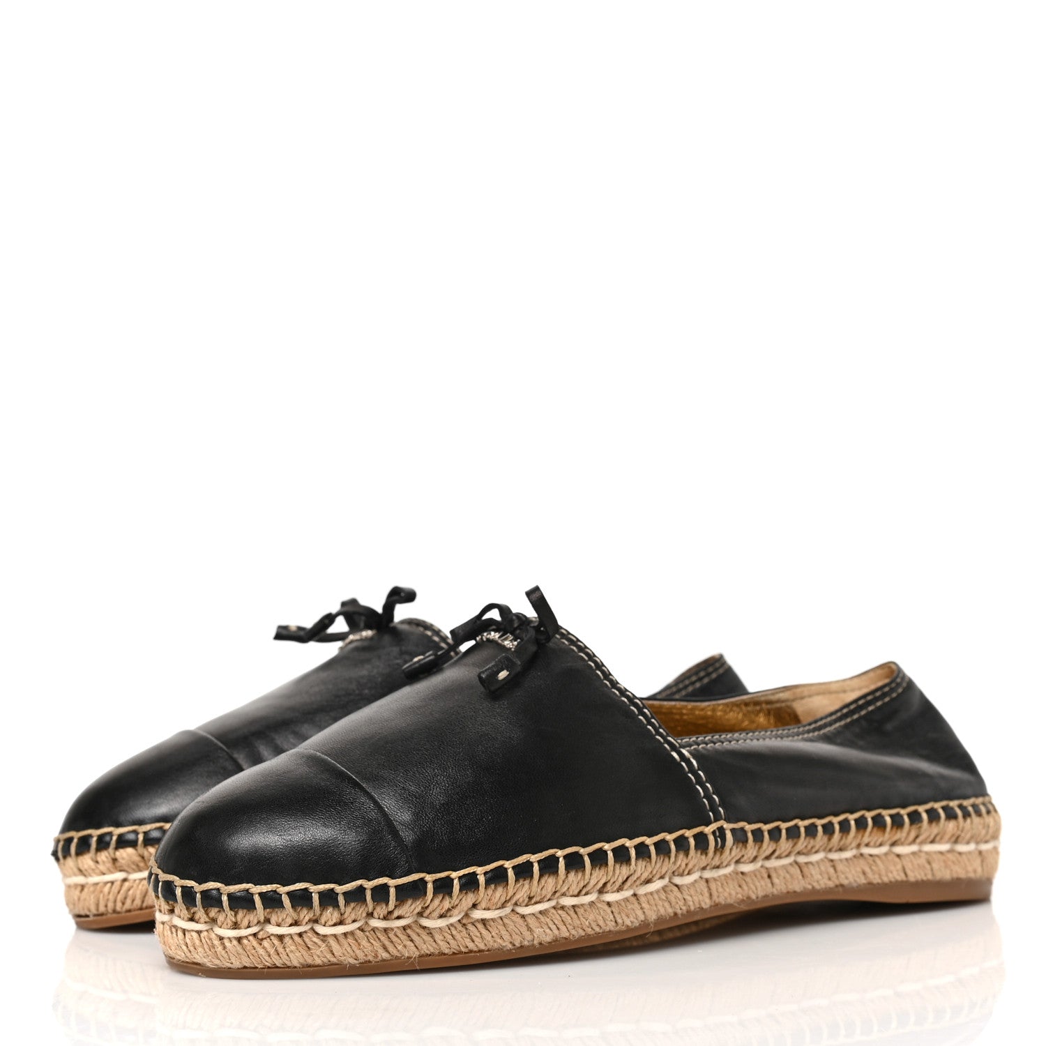 Prada Nappa Logo Cap Toe 20mm Espadrilles 38.5 Black 3 of 7
