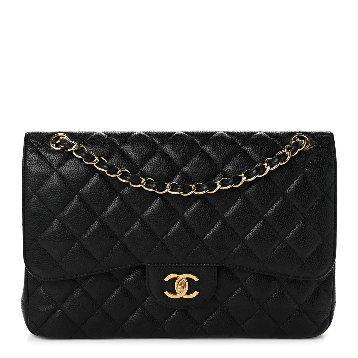 Chanel Caviar Quilted Jumbo Double Flap Black 1 of 10