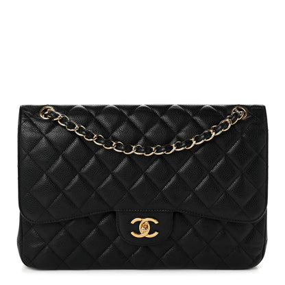 Chanel Caviar Quilted Jumbo Double Flap Black 1 of 10