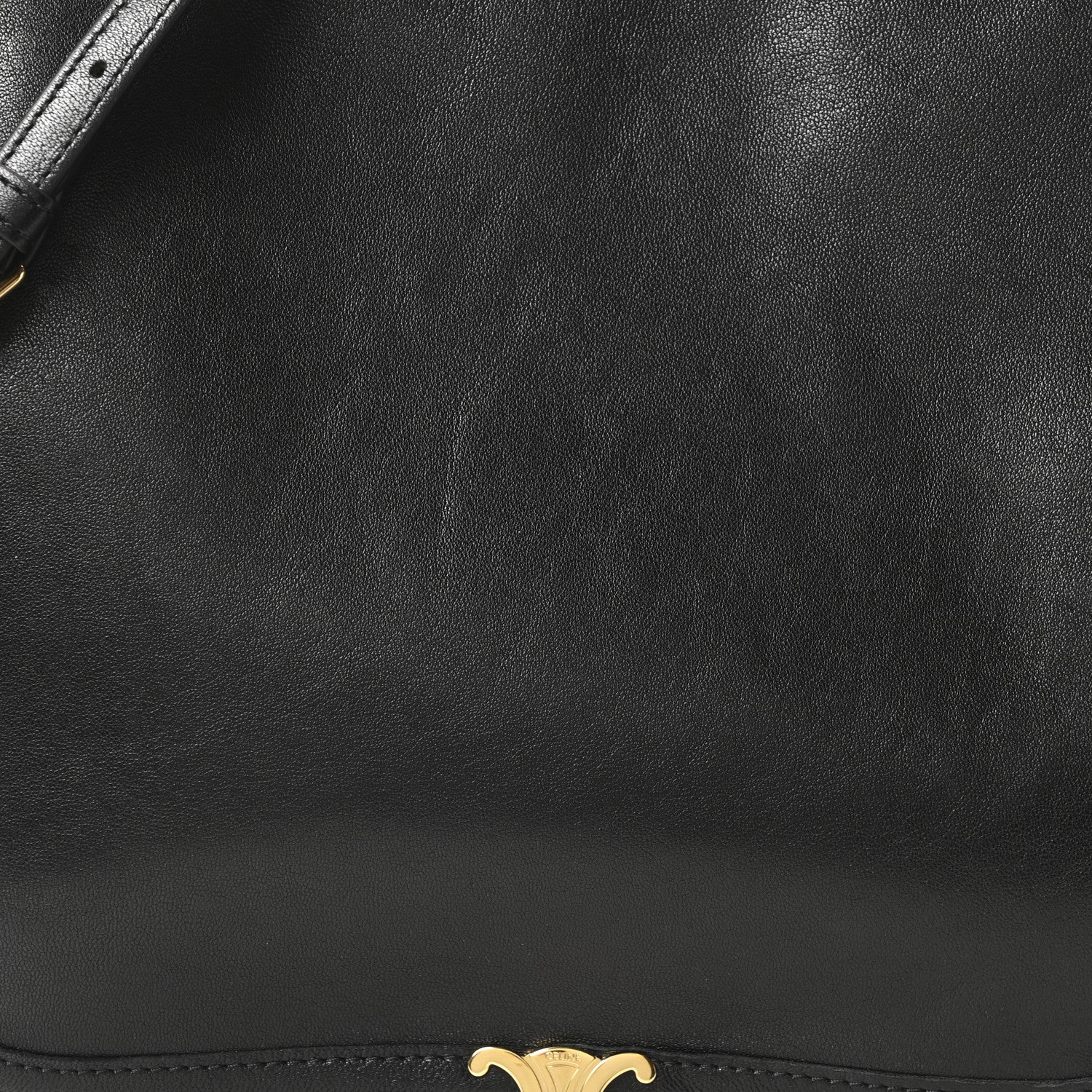 Celine Shiny Lambskin Soft Triomphe Besace Bag Black 7 of 9