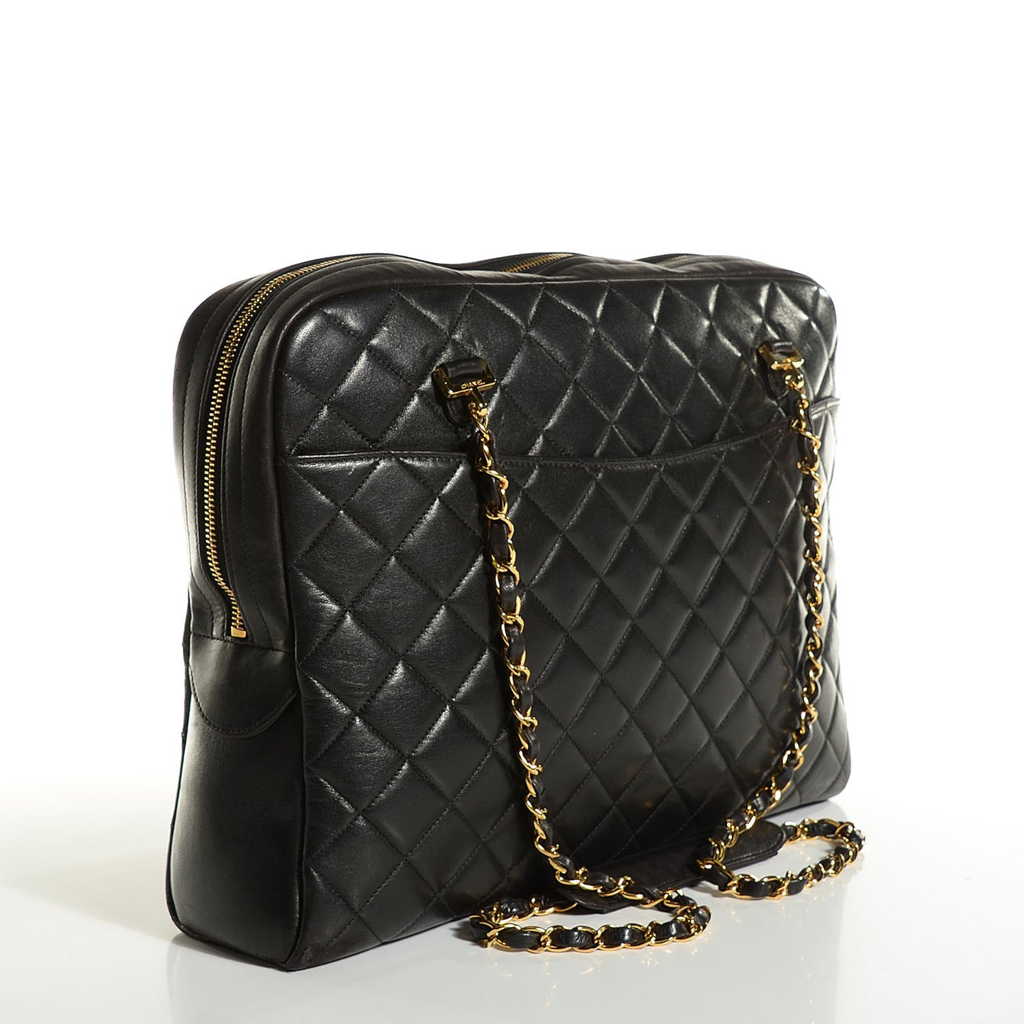 Lambskin Quilted Camera Case Black