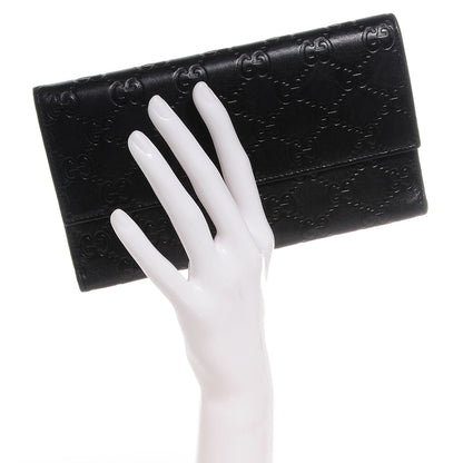 Gucci Guccissima Continental Flap Wallet Black 2 of 7