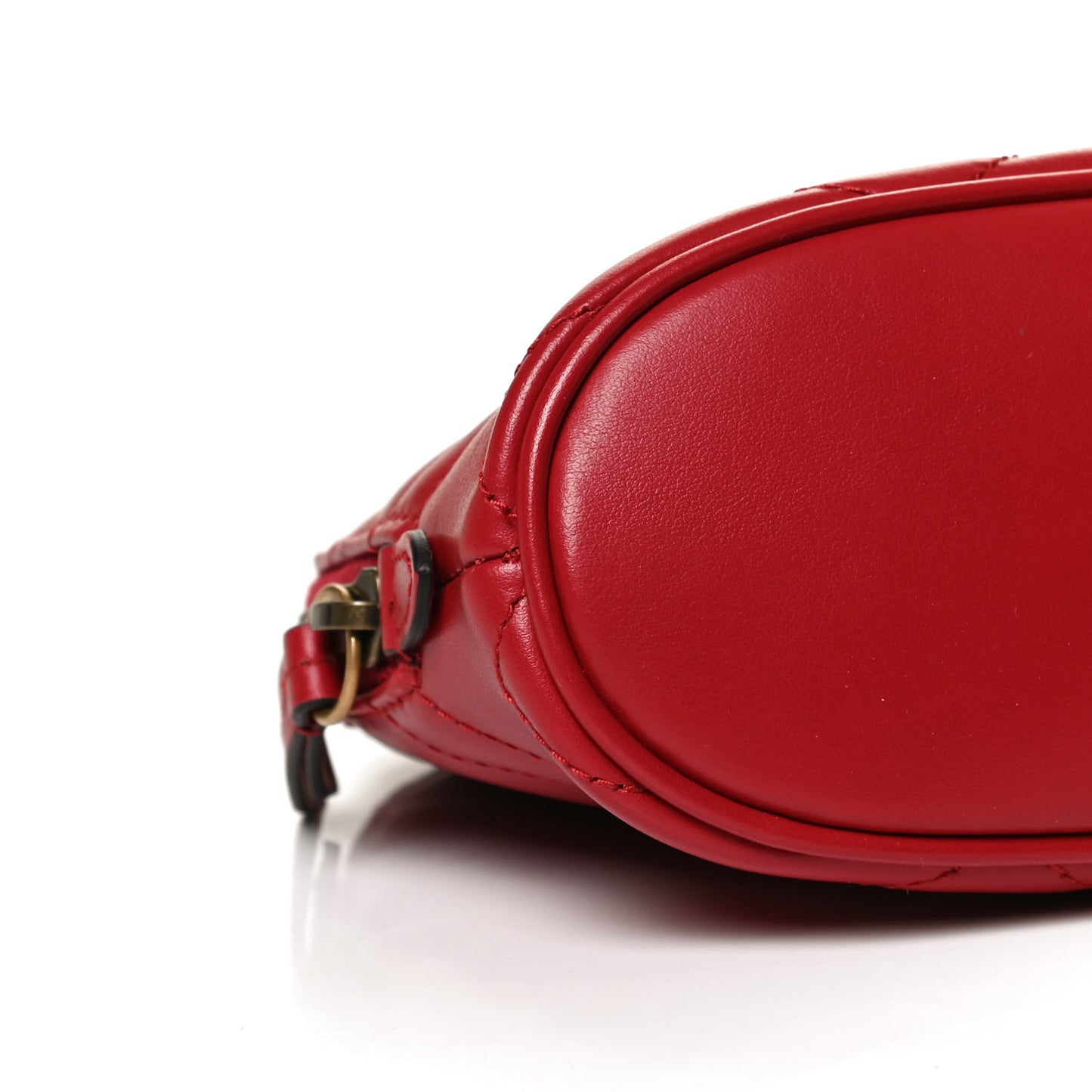 Calfskin Matelasse Large GG Marmont Pouch Cosmetic Case Hibiscus Red