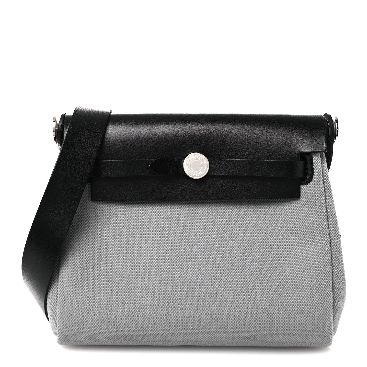 Hermes Military Toile Vache Hunter Herbag Zip Retourne 20 Gris Pantin Black 1 of 16