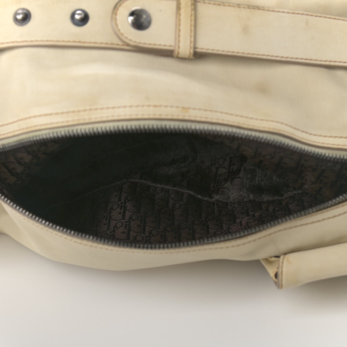Calfskin Medium Gaucho Double Saddle Bag Ivory