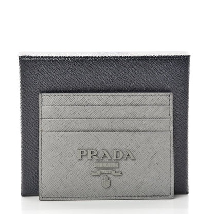 Prada Saffiano Shine Monochrome Card Holder Marmo 8 of 8