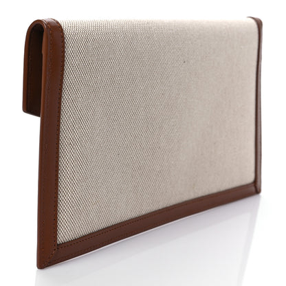 Saint Laurent Canvas Uptown Pouch Natural Beige Brick 3 of 7