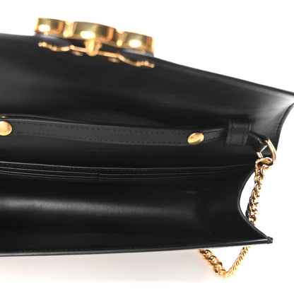 Celine Shiny Calfskin Triomphe Margo Wallet on Chain Black 5 of 10
