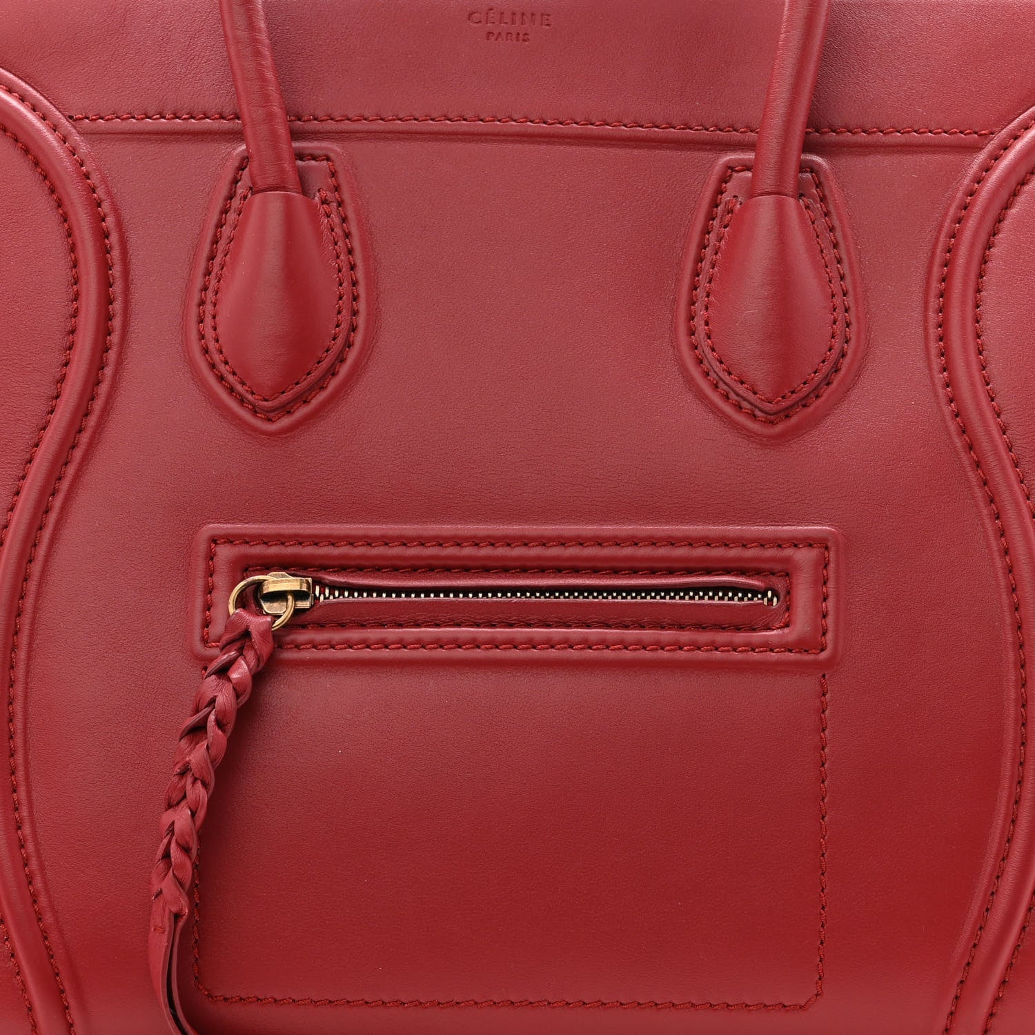 Celine Supple Calfskin Medium Phantom Luggage Red 8 of 10