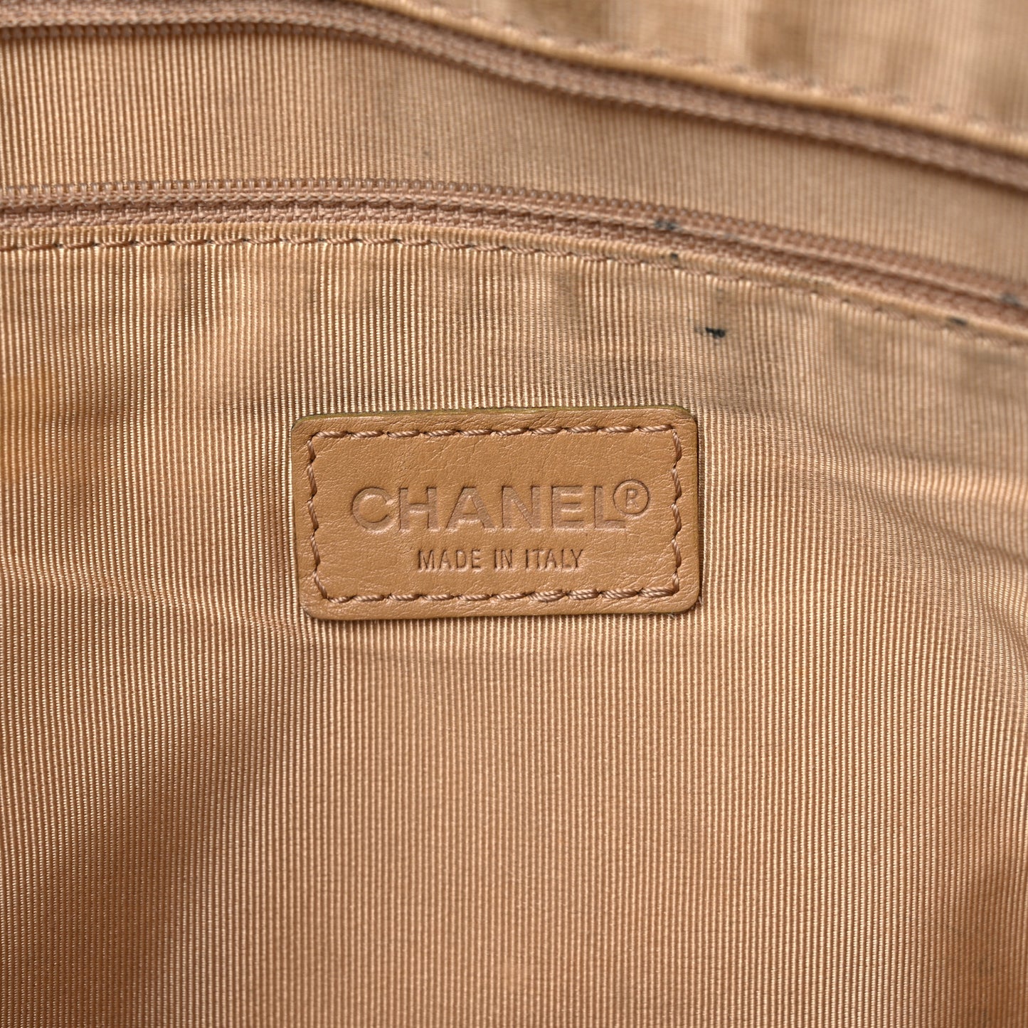 Calfskin Wild Stitch Vertical Top Handle Bag Beige
