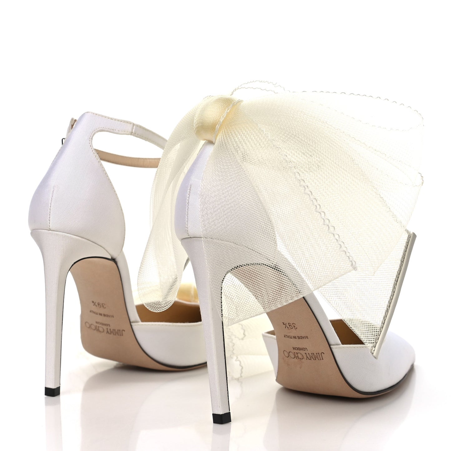 Satin Crystal Averly Bow 100 Pumps 39.5 Latte