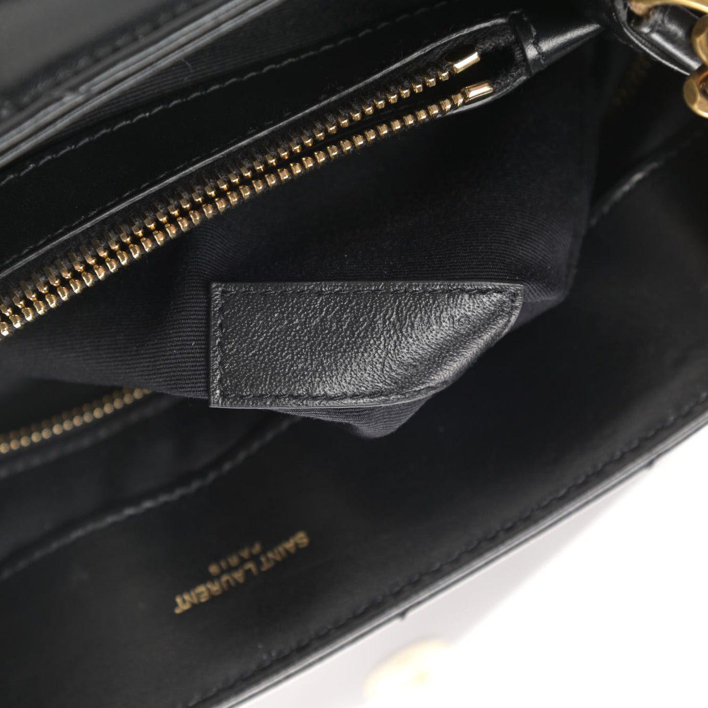 Calfskin Y Quilted Monogram Medium Loulou Chain Satchel Black