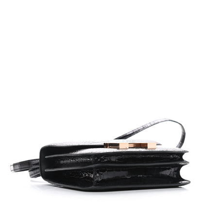 Hermes Shiny Alligator Constance 18 Black 4 of 9