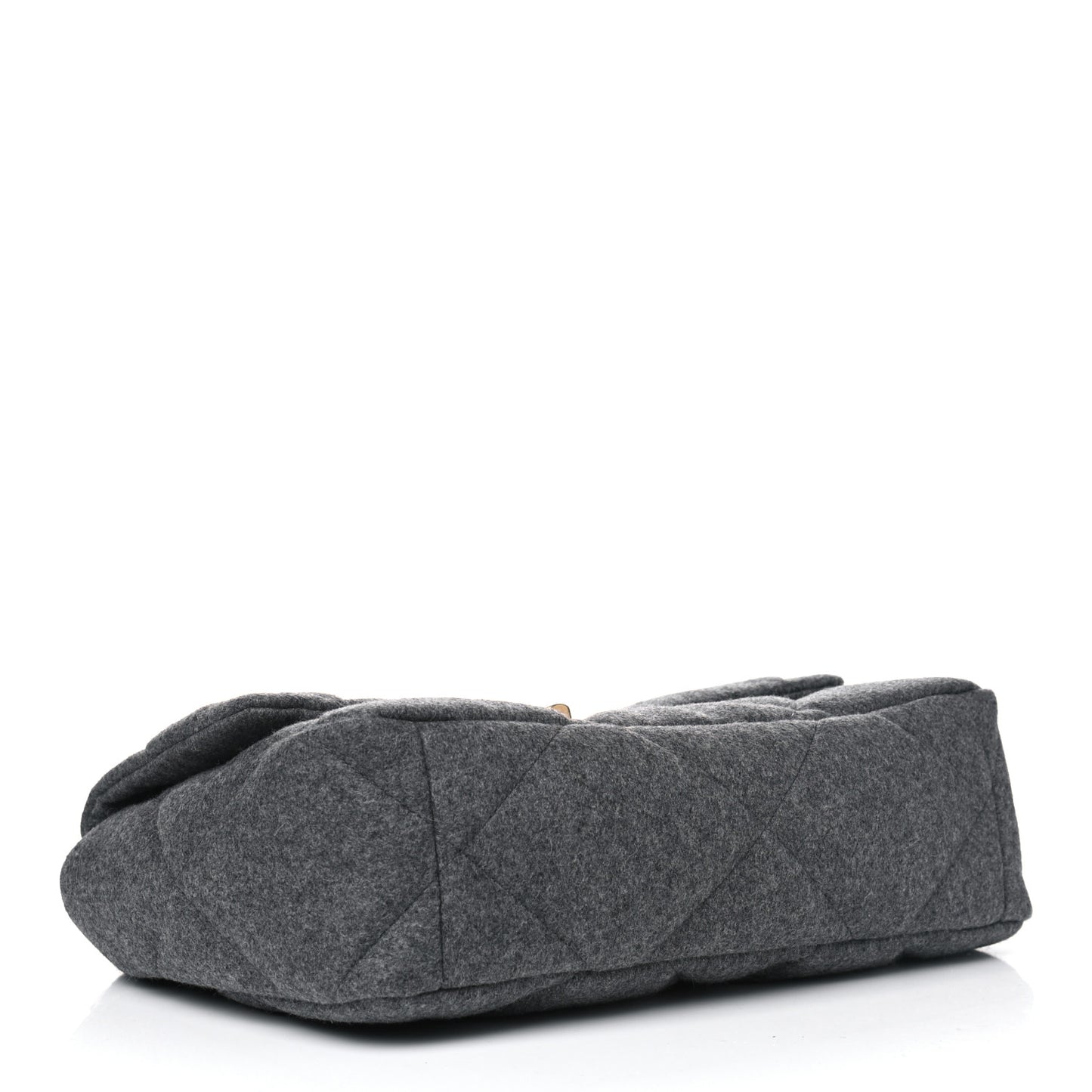 Wool Quilted Large Chanel 19 Flap Grey