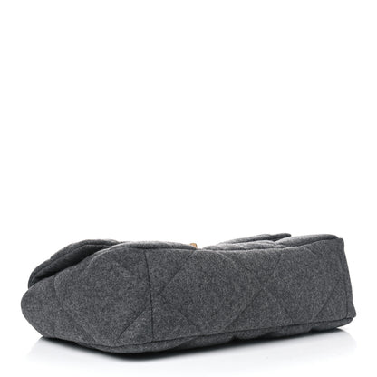 Chanel Wool Quilted Large Chanel 19 Flap Grey 3 of 4