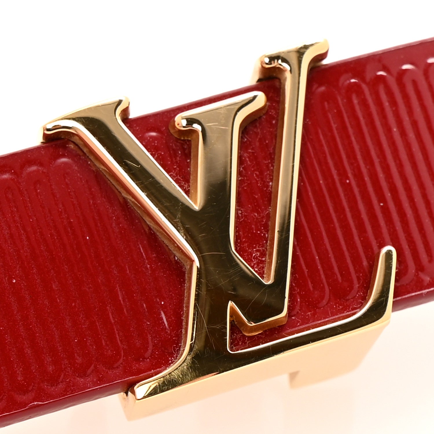 Louis Vuitton Calfskin Embossed 20MM LV Initiales Belt 80 32 Red 7 of 7