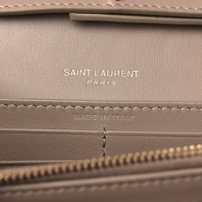 Saint Laurent Glossy Calfskin Monogram Chain Wallet Dark Beige 6 of 9