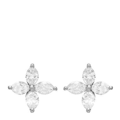 Tiffany Platinum Diamond .64ct Small Victoria Earrings 1 of 5