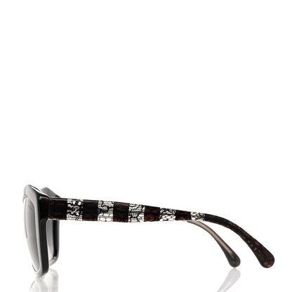 Chanel Acetate Polarized Lace Effect Sunglasses 5296 Black 3 of 8