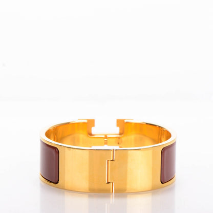Hermes Enamel Wide Clic Clac H Bracelet GM Moka 3 of 6