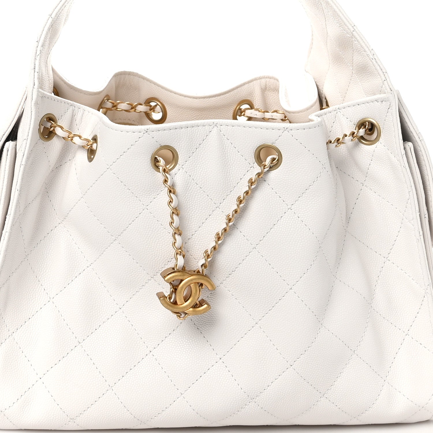 Chanel Caviar Quilted Small Chanel 25 Handbag White 8 of 11