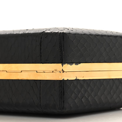 Alexander McQueen Snakeskin Poppy Cage Knuckle Box Clutch Black 10 of 13
