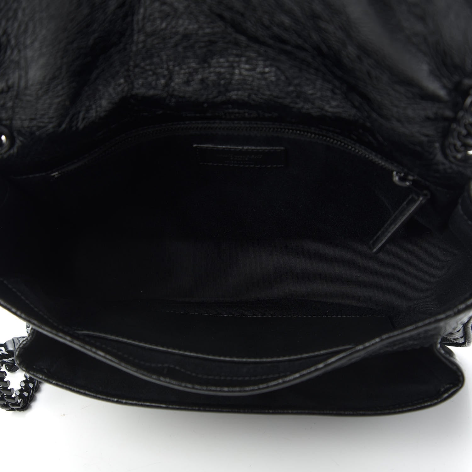 Saint Laurent Crinkled Calfskin Matelasse Monogram Medium Niki Chain Satchel Black 5 of 10