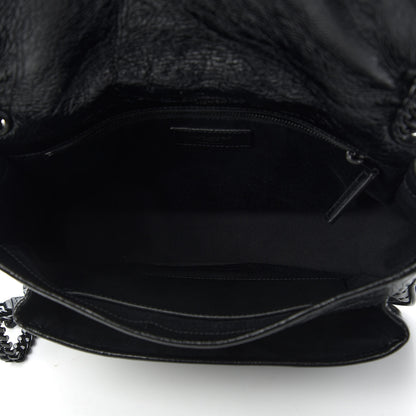 Saint Laurent Crinkled Calfskin Matelasse Monogram Medium Niki Chain Satchel Black 5 of 10