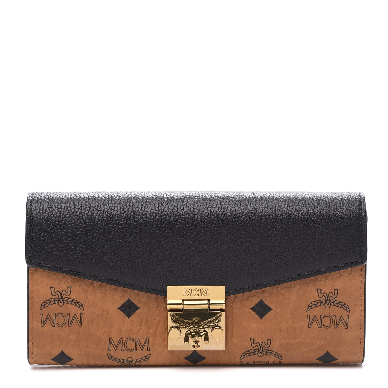 MCM Visetos Large Patricia Wallet On Chain Cognac Black 1 of 8