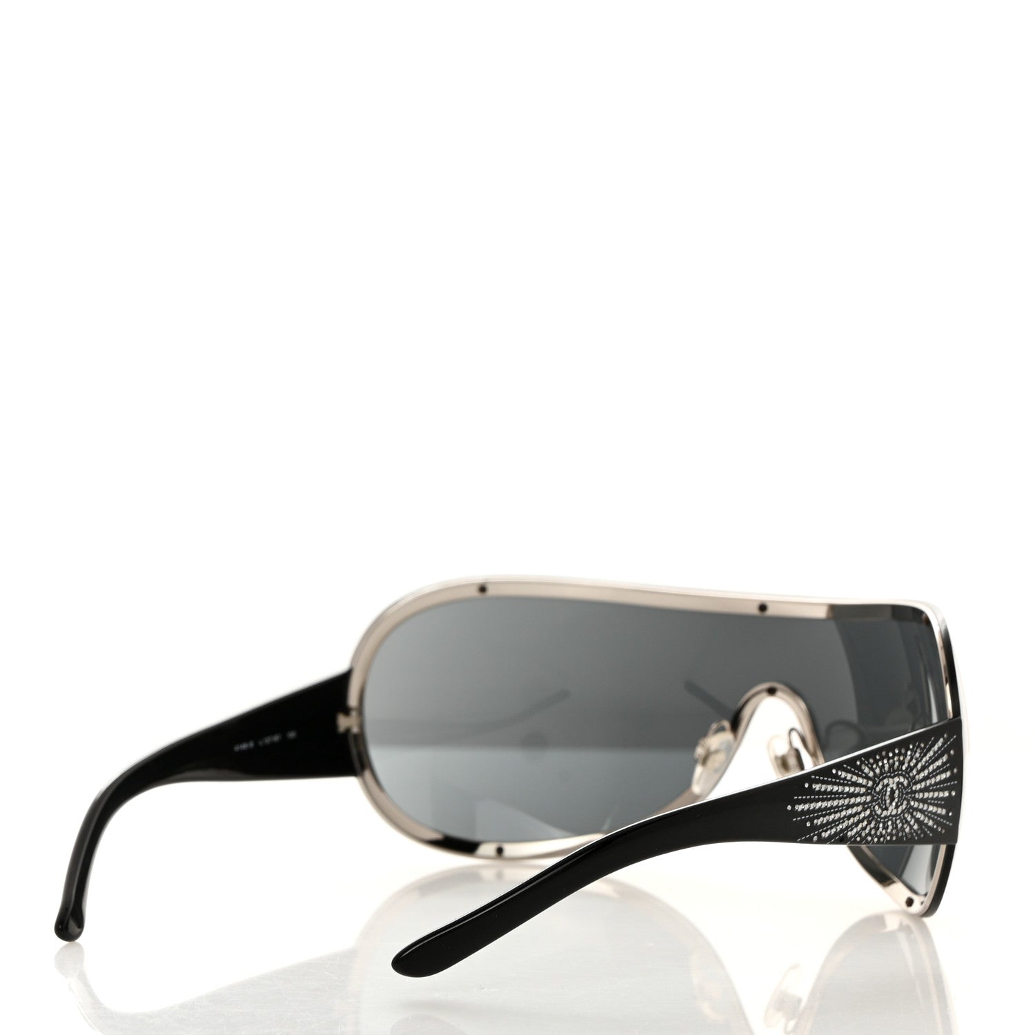 Chanel Shield Crystal CC Logo Sunglasses 4148 B Black 4 of 7