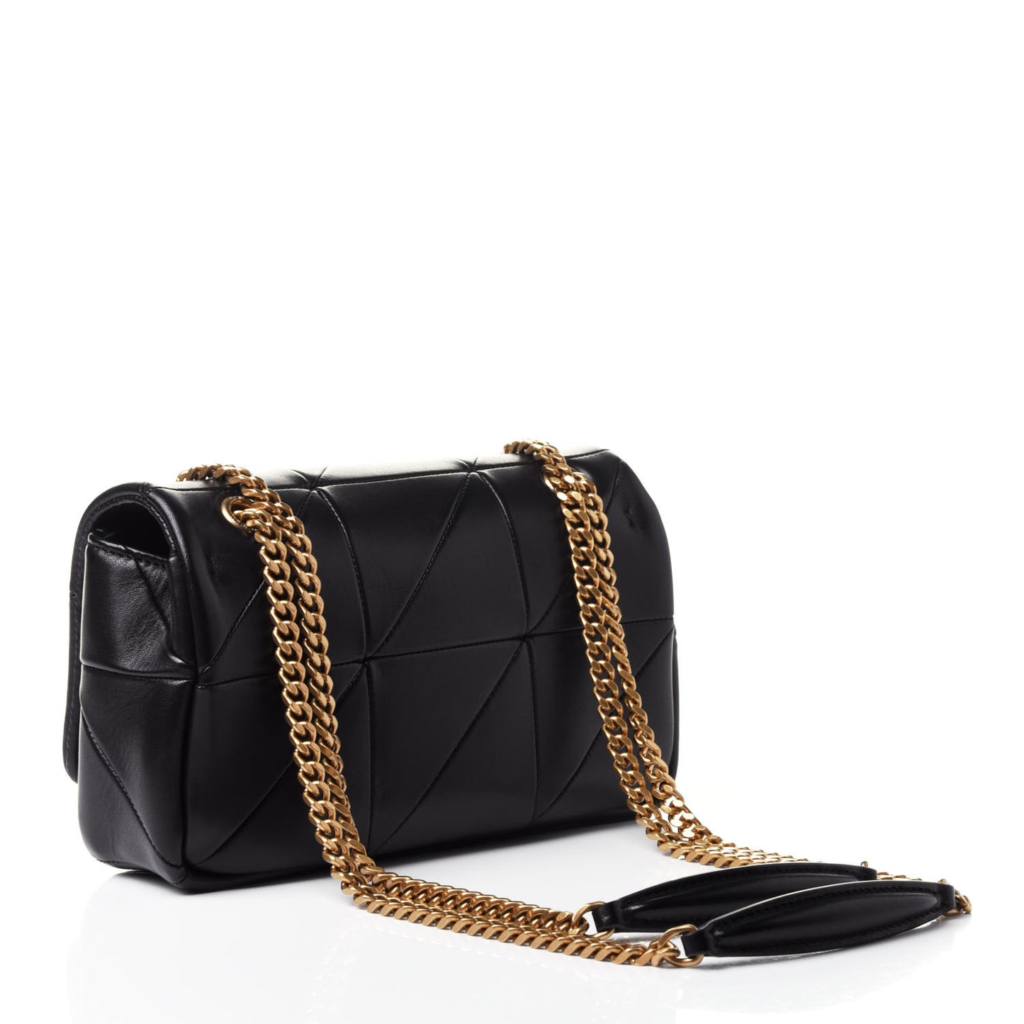 Lambskin Patchwork Monogram Small Jamie Black
