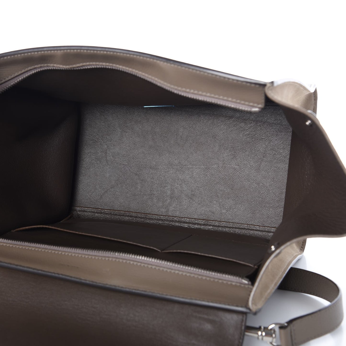 Drummed Calfskin Suede Medium Trapeze Souris