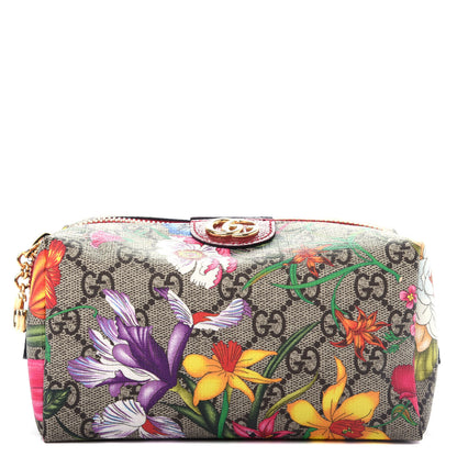 Gucci Soft GG Supreme Monogram Flora Calfskin Medium Ophidia Cosmetic Case Beige Ebony Multicolor Rosso 1 of 8