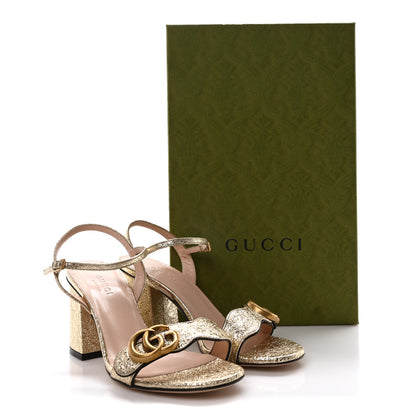 Gucci Galassia GG Marmont Ankle Wrap 75mm Sandals 35 Platino 9 of 9