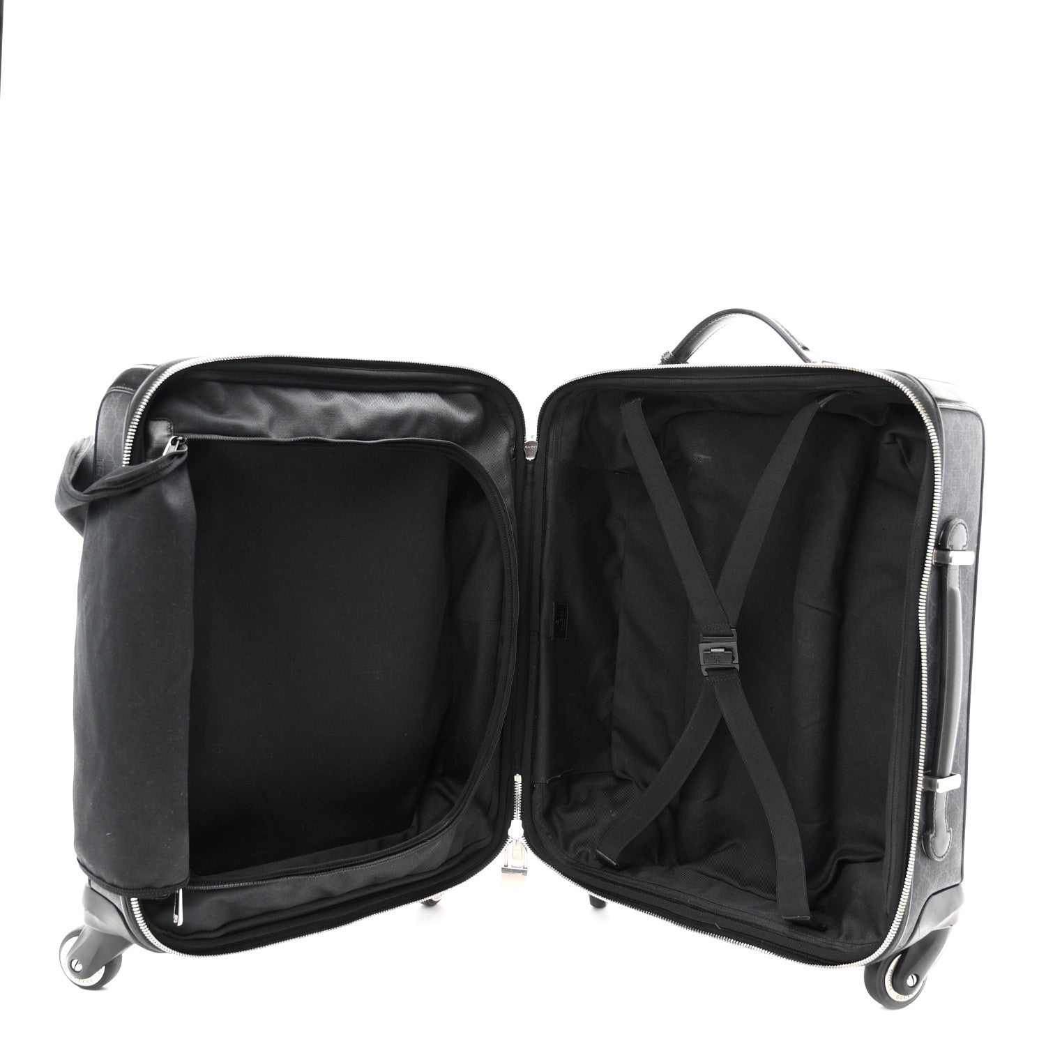 Gucci GG Supreme Monogram Calfskin Carry On Trolley Black 4 of 9