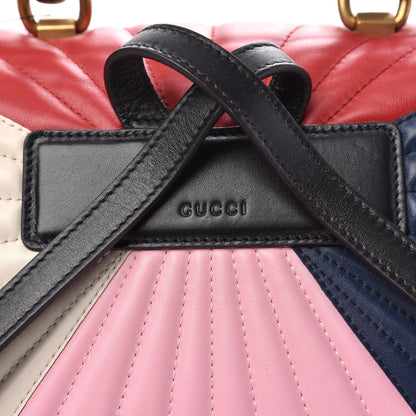 Gucci Calfskin Bamboo Trapuntata Queen Margaret Backpack Blue Agata Hibiscus Red Mystic White Sugar Pink 8 of 12